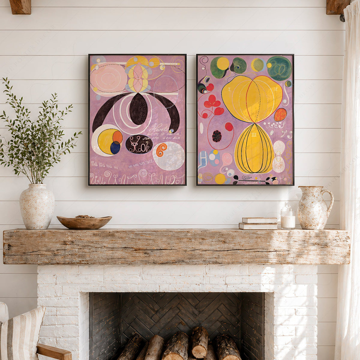 Hilma af Klint The Ten Largest Set of 2 Art Prints – Abstract Wall Art
