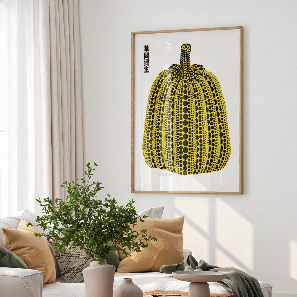 Yayoi Kusama Yellow Pumpkin Art Print – Contemporary Japanese Wall Art