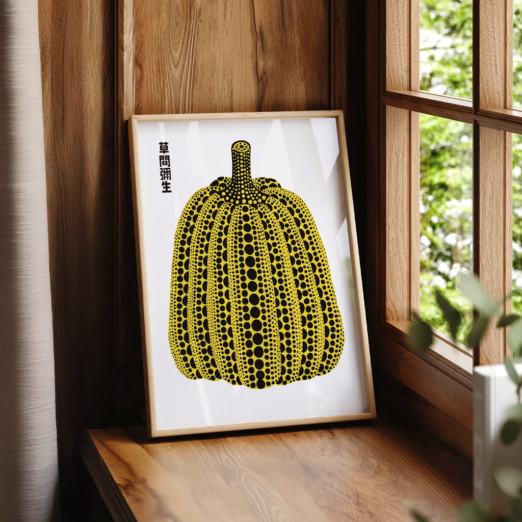 Yayoi Kusama Yellow Pumpkin Art Print – Contemporary Japanese Wall Art