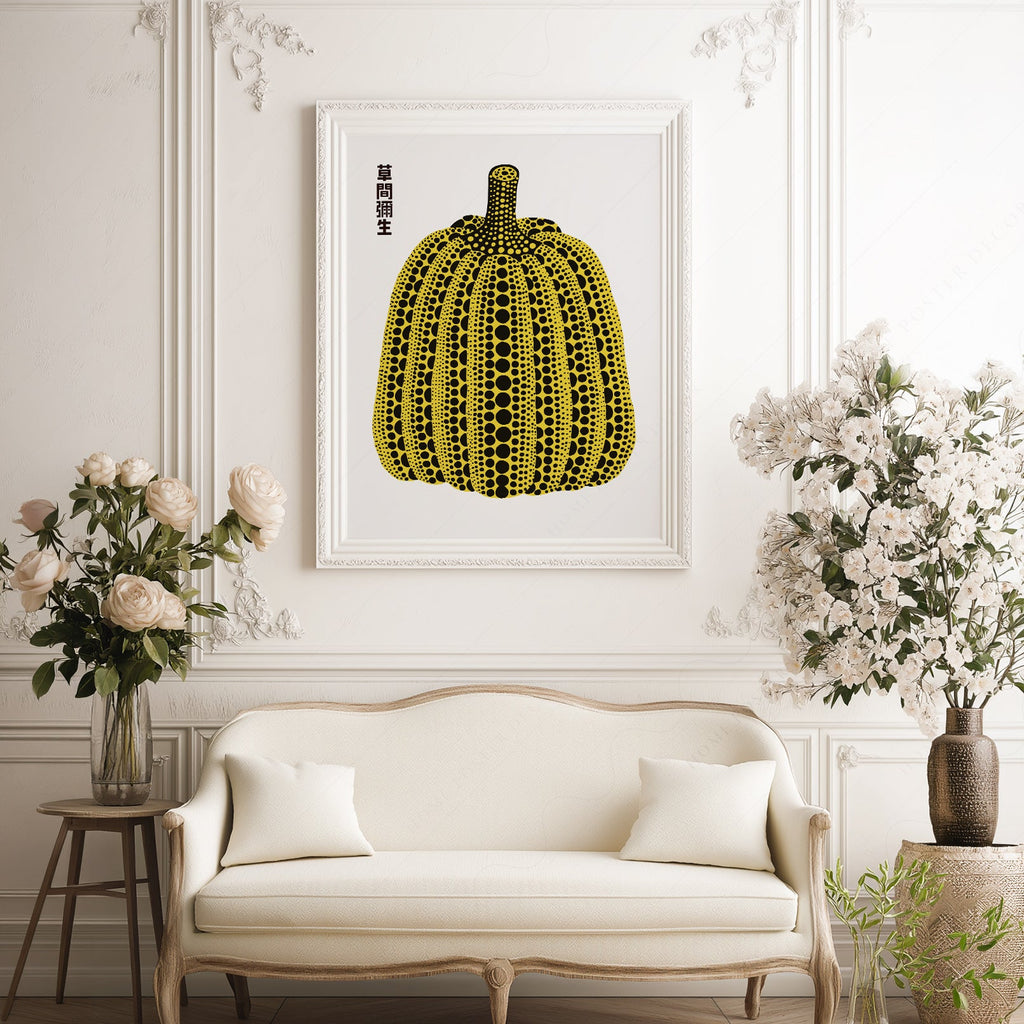 Yayoi Kusama Yellow Pumpkin Art Print – Contemporary Japanese Wall Art