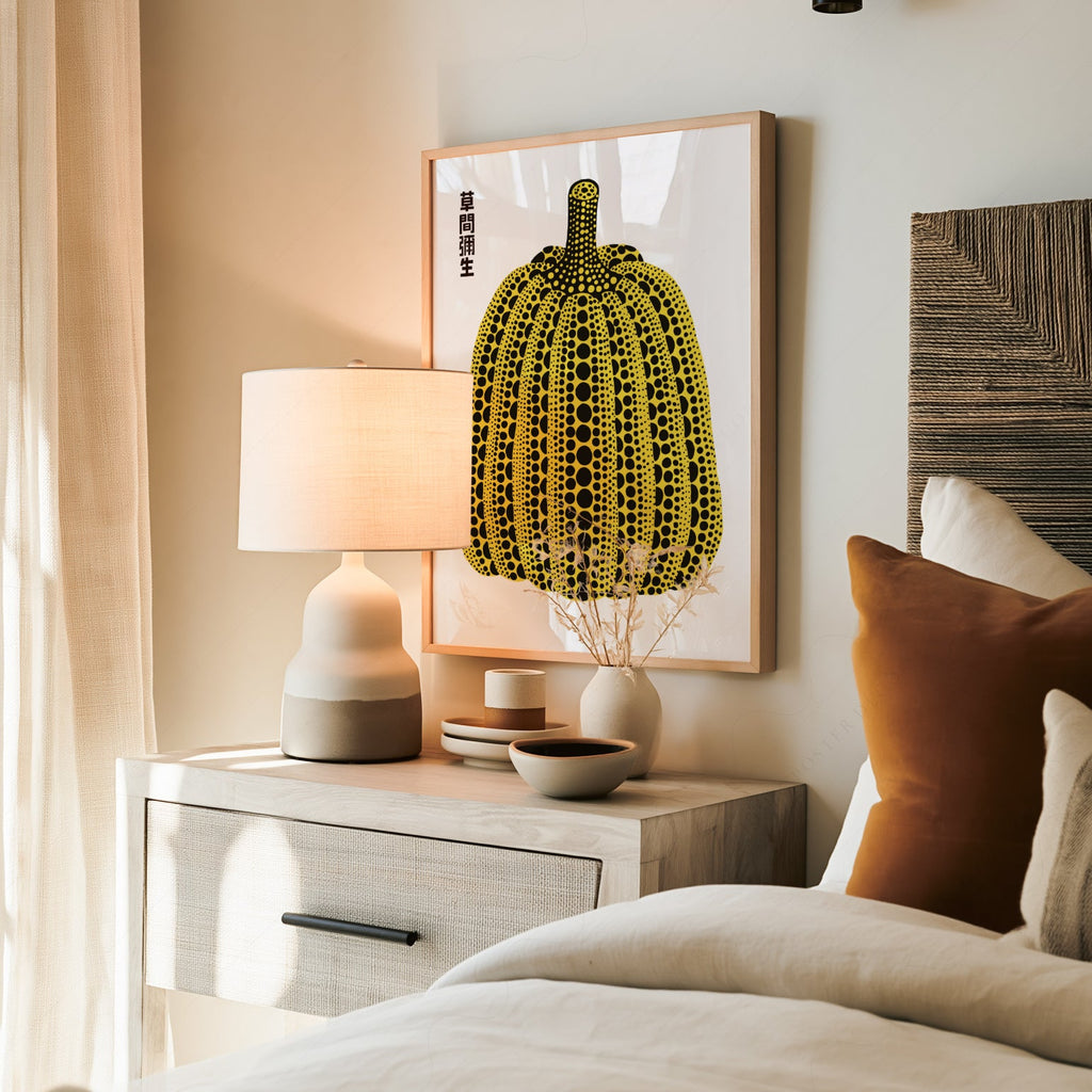 Yayoi Kusama Yellow Pumpkin Art Print – Contemporary Japanese Wall Art