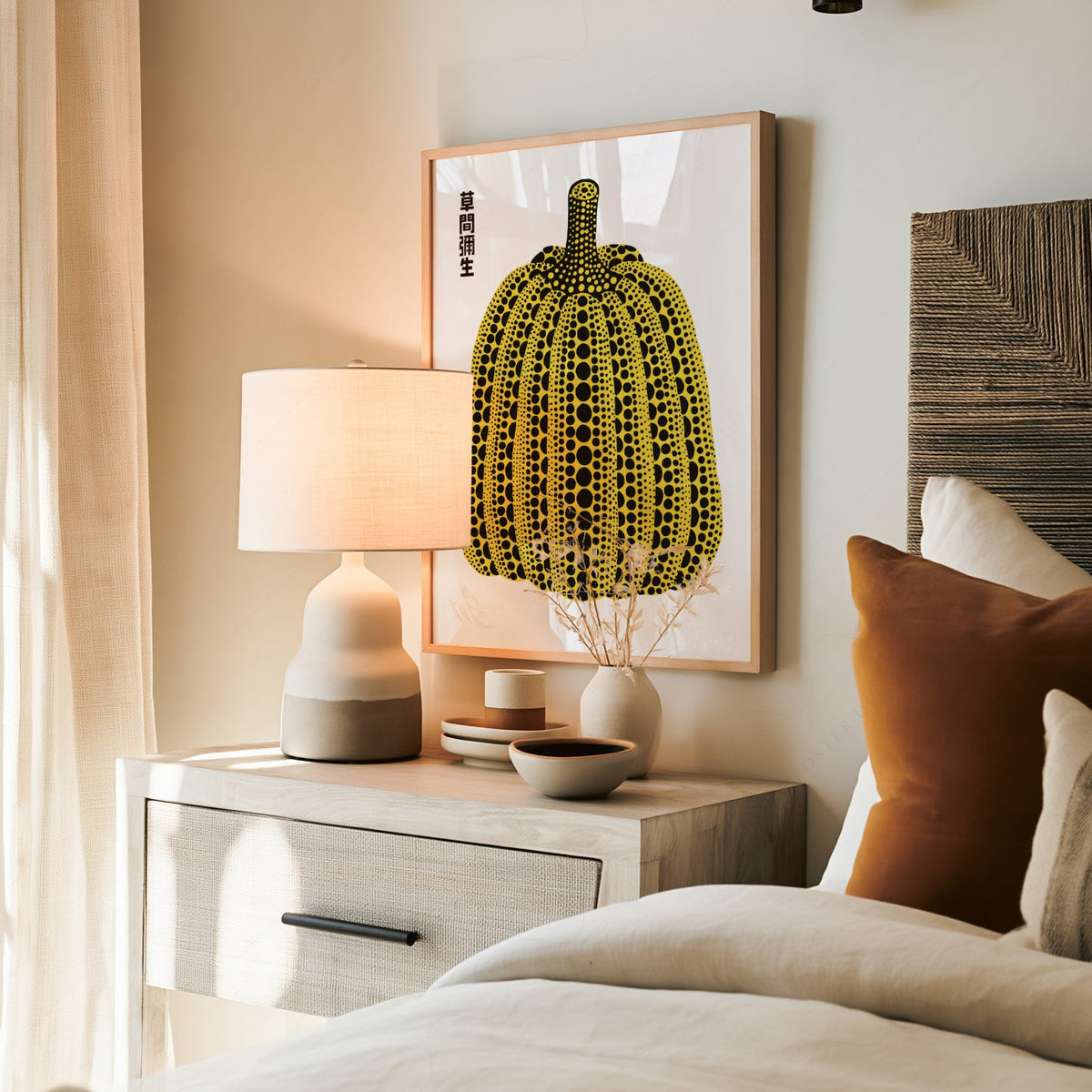 Yayoi Kusama Yellow Pumpkin Art Print – Contemporary Japanese Wall Art