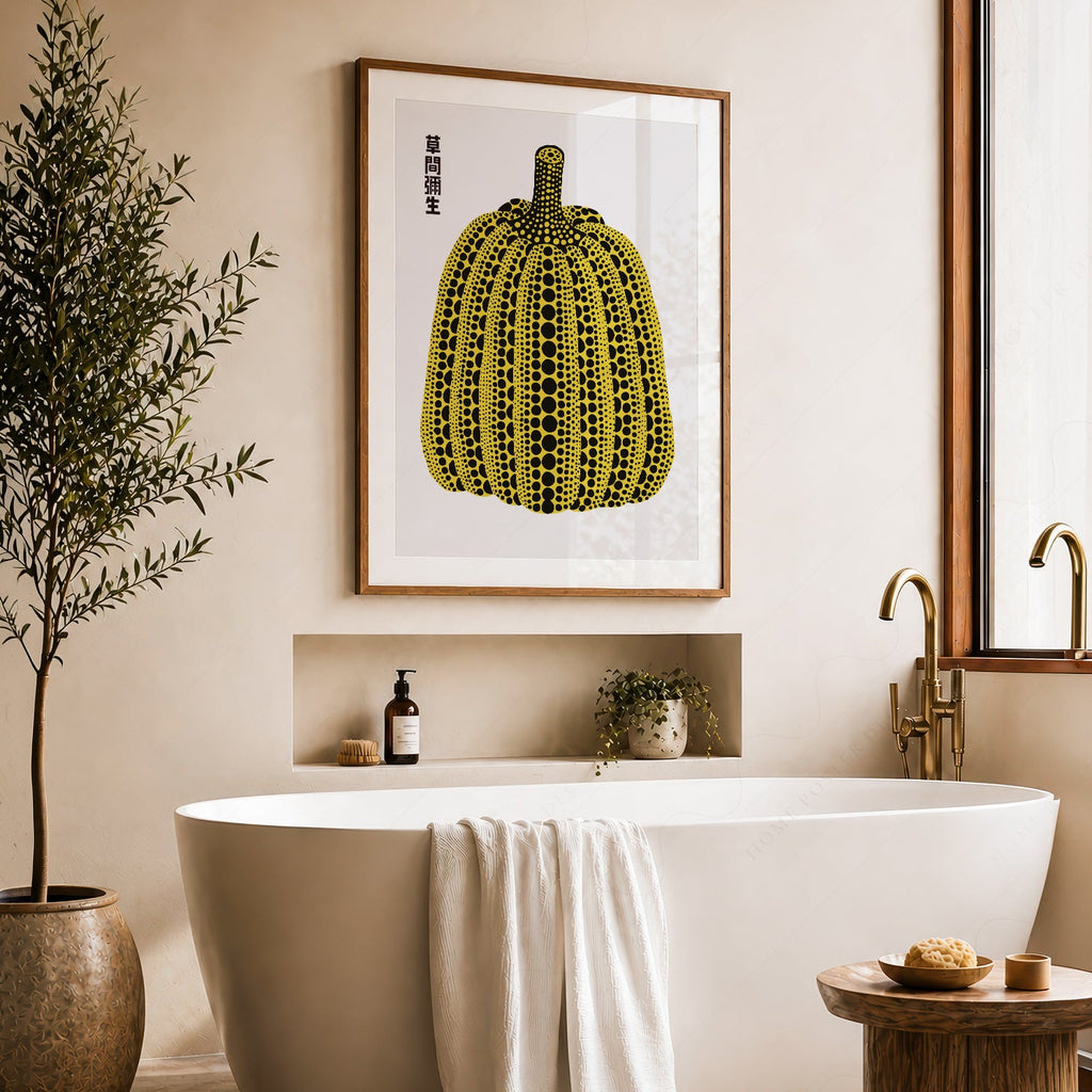 Yayoi Kusama Yellow Pumpkin Art Print – Contemporary Japanese Wall Art