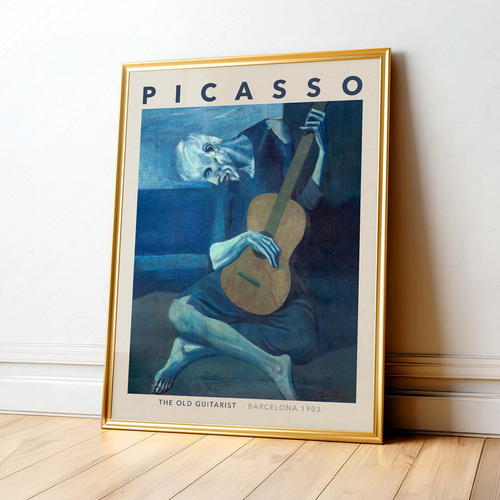 Pablo Picasso The Old Guitarist Art Print – Blue Period Wall Poster