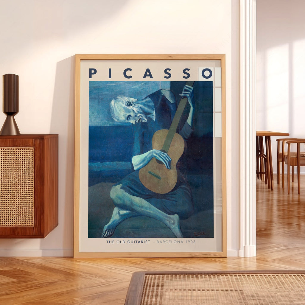 Pablo Picasso The Old Guitarist Art Print – Blue Period Wall Poster