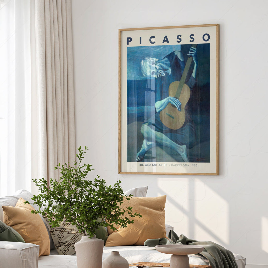 Pablo Picasso The Old Guitarist Art Print – Blue Period Wall Poster