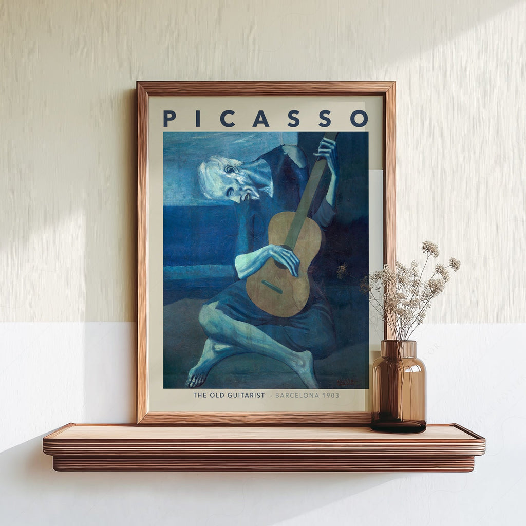 Pablo Picasso The Old Guitarist Art Print – Blue Period Wall Poster