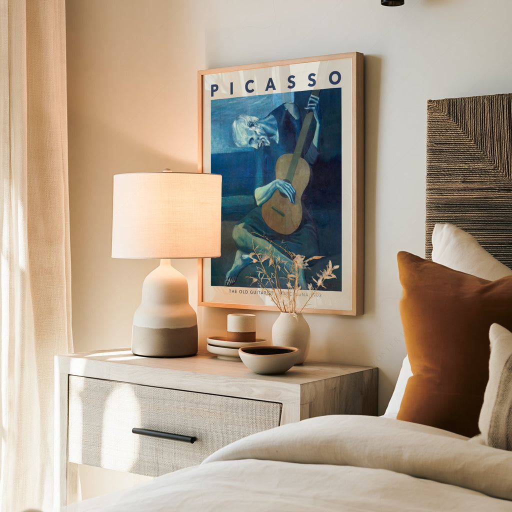 Pablo Picasso The Old Guitarist Art Print – Blue Period Wall Poster