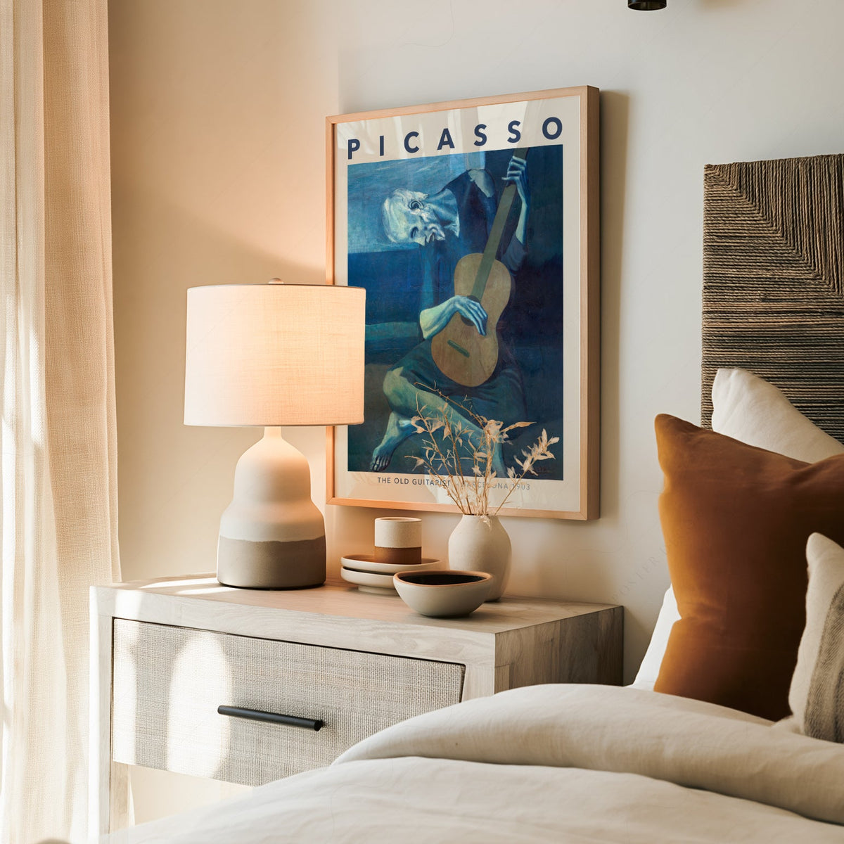 Pablo Picasso The Old Guitarist Art Print – Blue Period Wall Poster