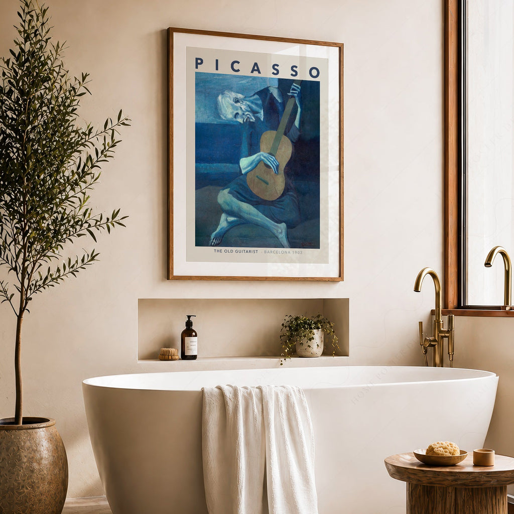 Pablo Picasso The Old Guitarist Art Print – Blue Period Wall Poster