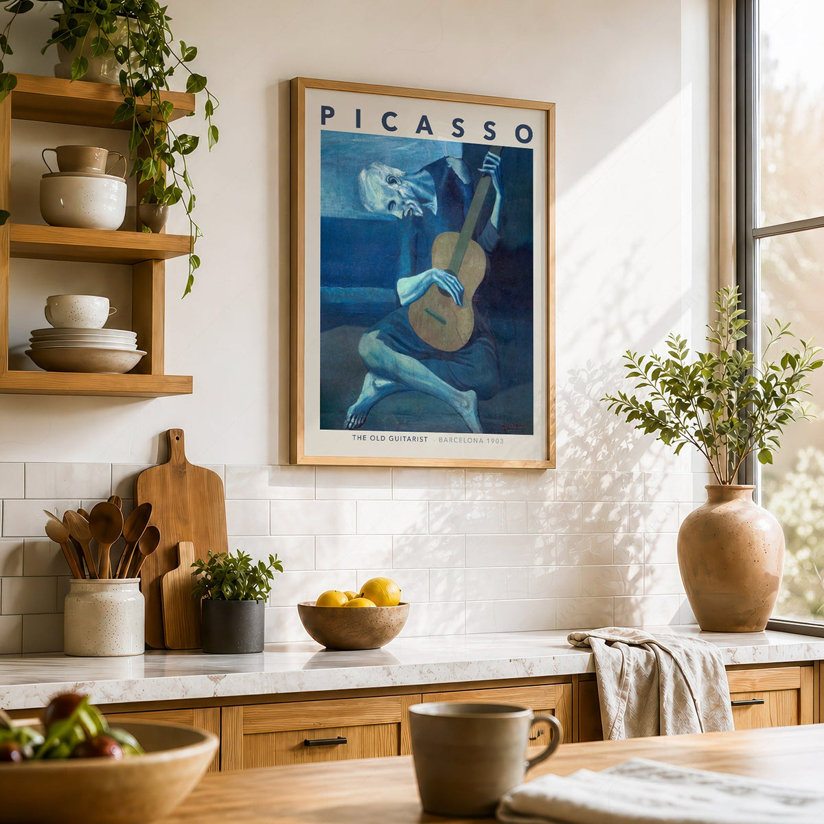 Pablo Picasso The Old Guitarist Art Print – Blue Period Wall Poster