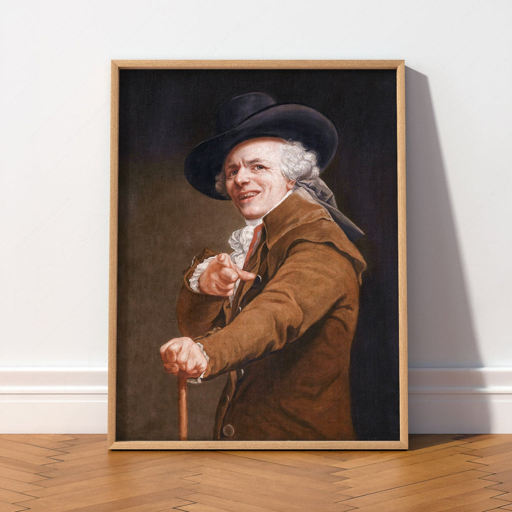 Joseph Ducreux Self-Portrait with a Mocking Face Print – Funny Classic Art