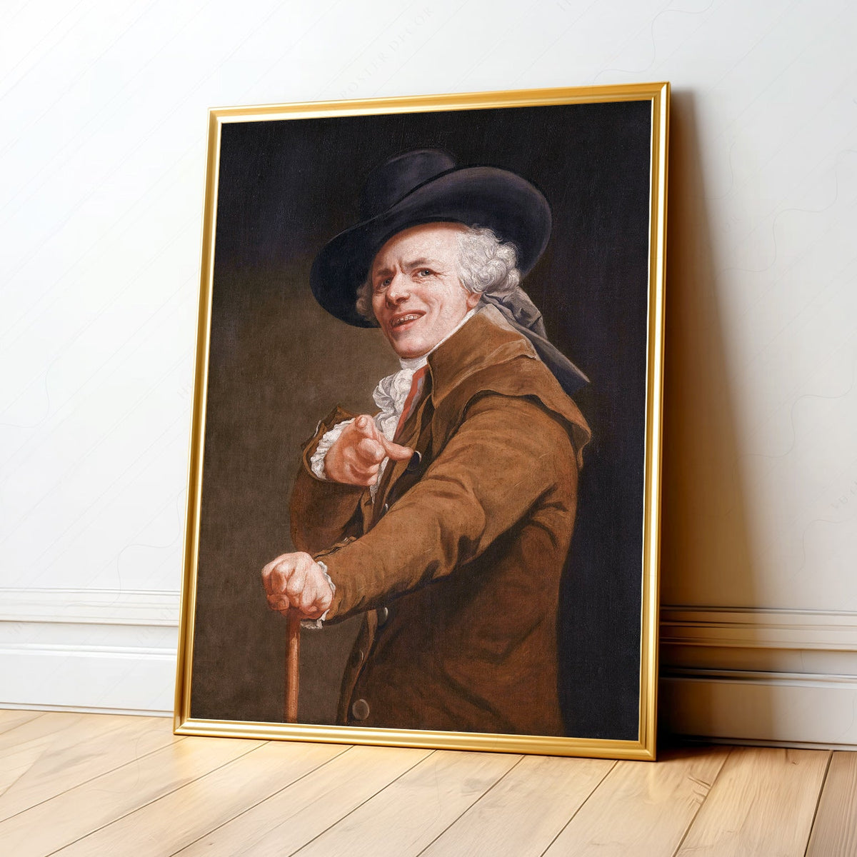 Joseph Ducreux Self-Portrait with a Mocking Face Print – Funny Classic Art