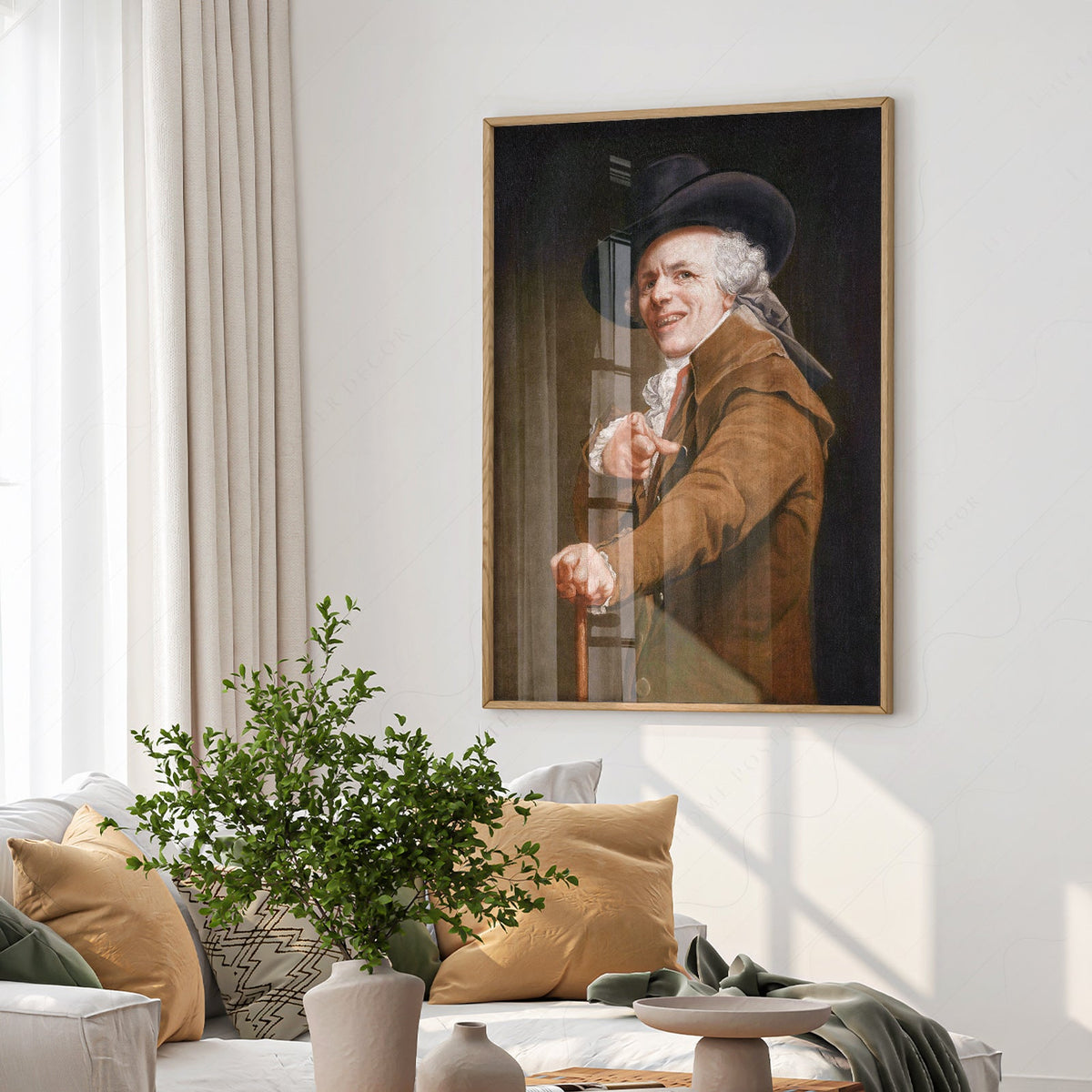 Joseph Ducreux Self-Portrait with a Mocking Face Print – Funny Classic Art