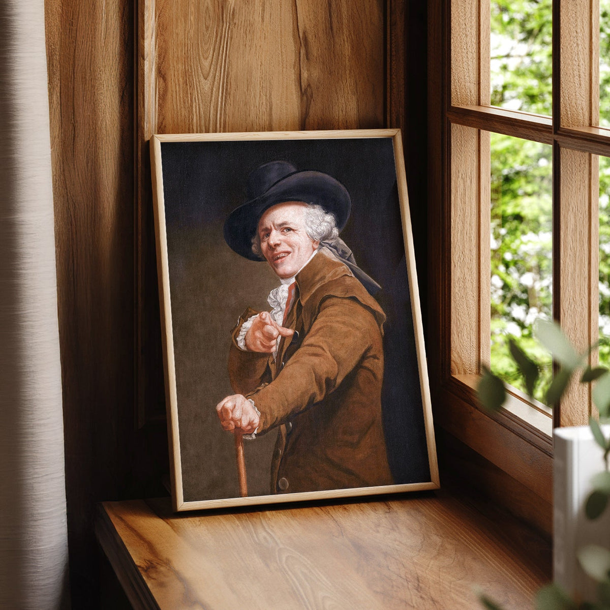 Joseph Ducreux Self-Portrait with a Mocking Face Print – Funny Classic Art