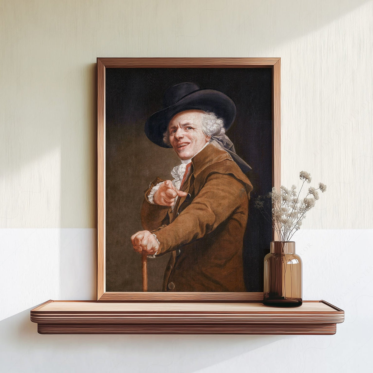 Joseph Ducreux Self-Portrait with a Mocking Face Print – Funny Classic Art