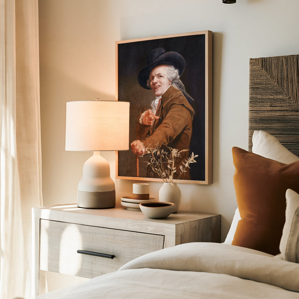 Joseph Ducreux Self-Portrait with a Mocking Face Print – Funny Classic Art