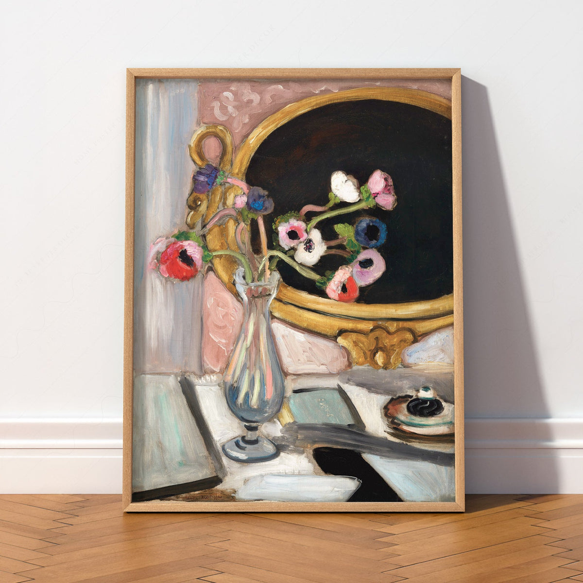 Henri Matisse Black Mirror Art Print – Floral Still Life Wall Poster