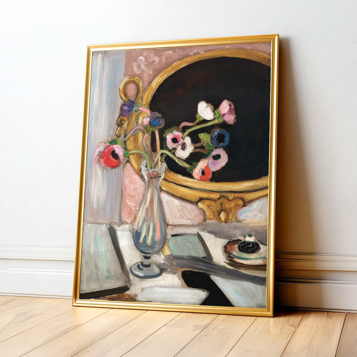 Henri Matisse Black Mirror Art Print – Floral Still Life Wall Poster
