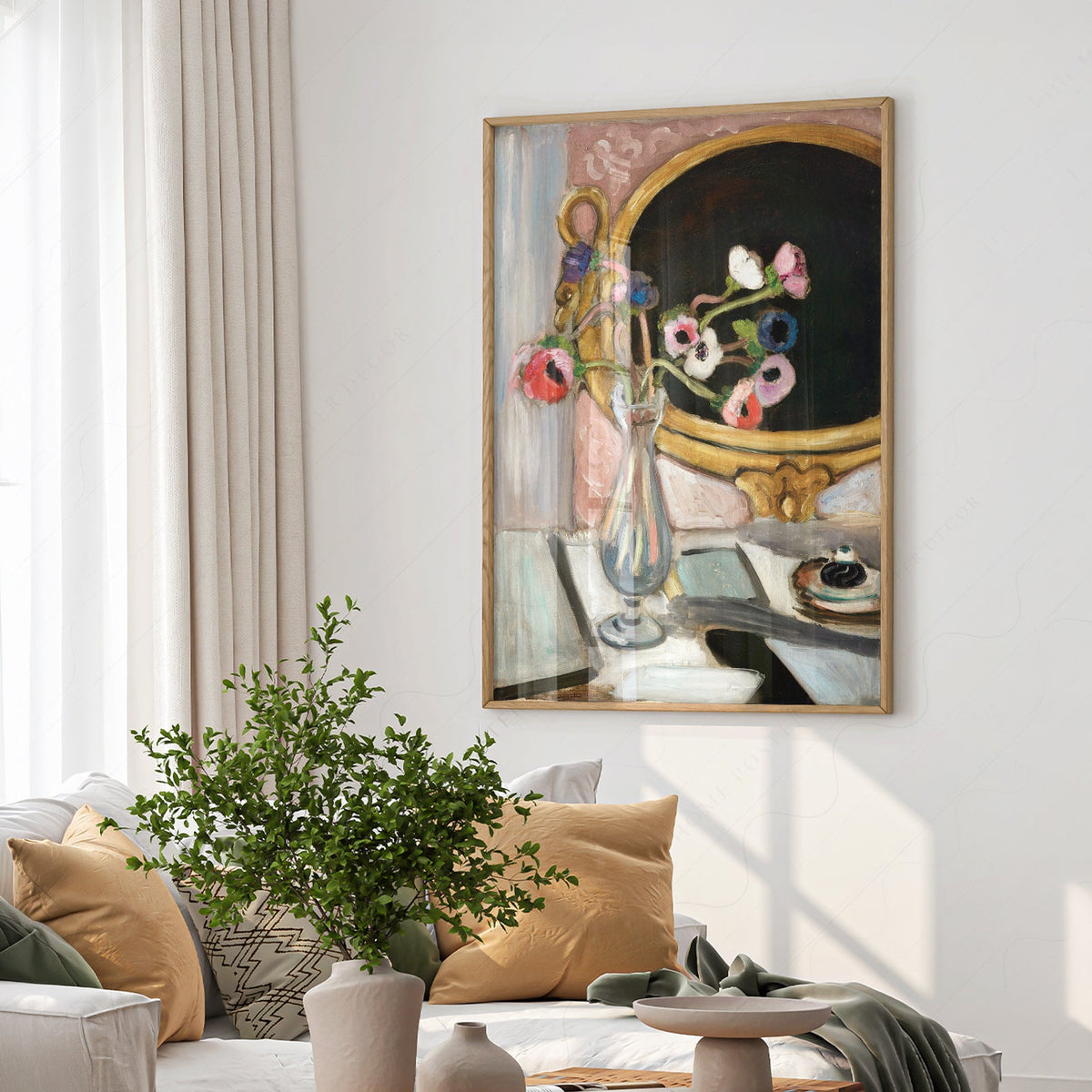 Henri Matisse Black Mirror Art Print – Floral Still Life Wall Poster