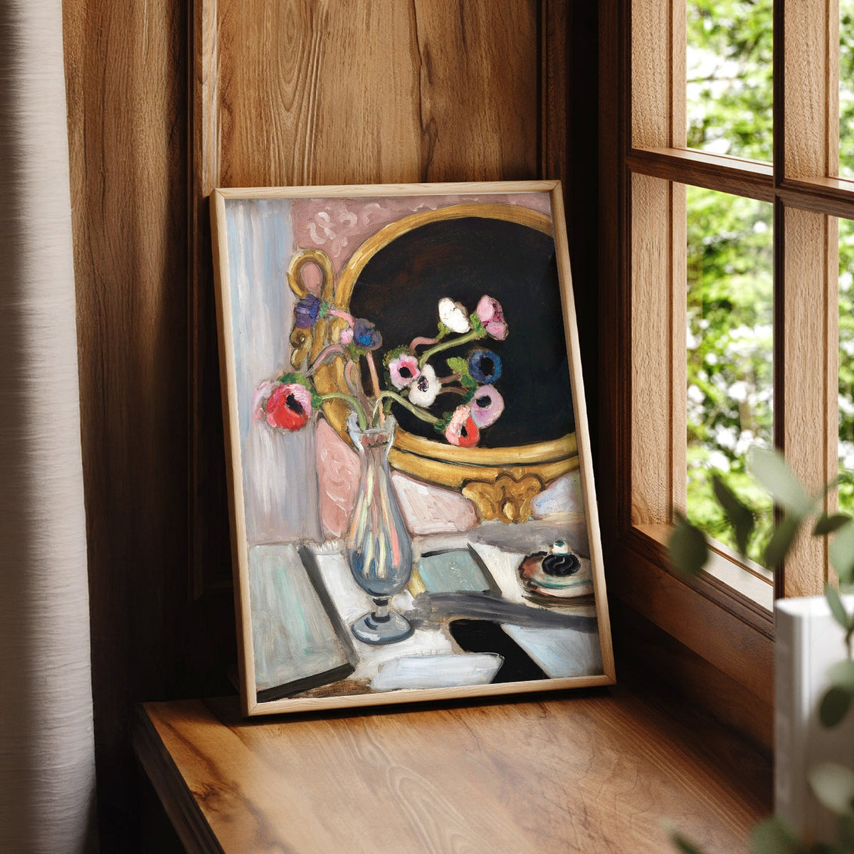 Henri Matisse Black Mirror Art Print – Floral Still Life Wall Poster