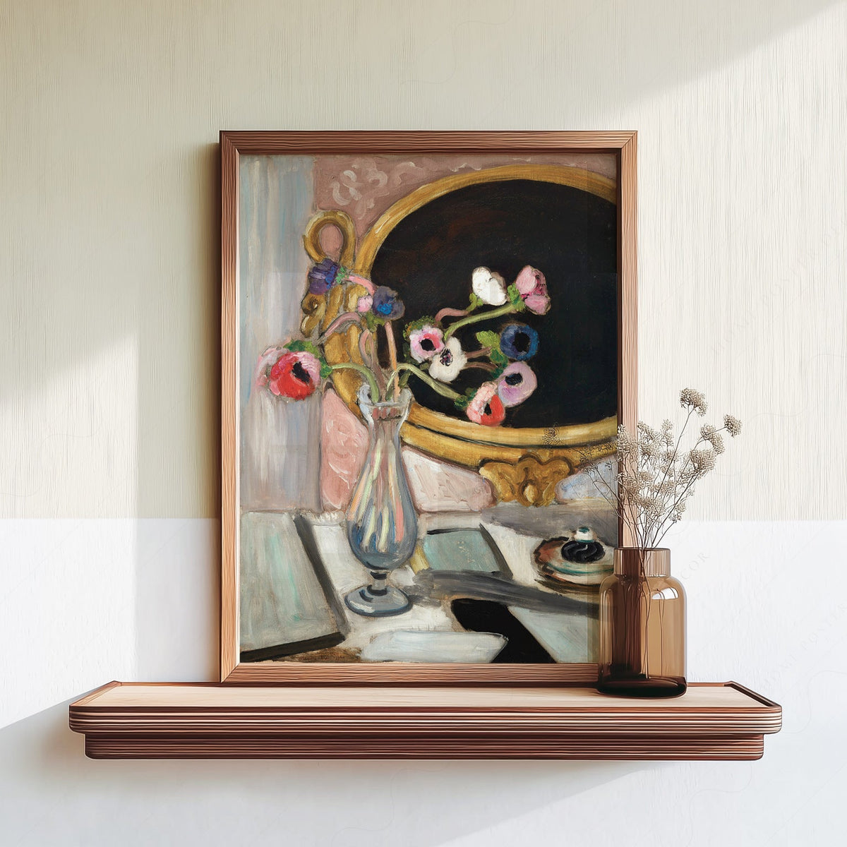 Henri Matisse Black Mirror Art Print – Floral Still Life Wall Poster