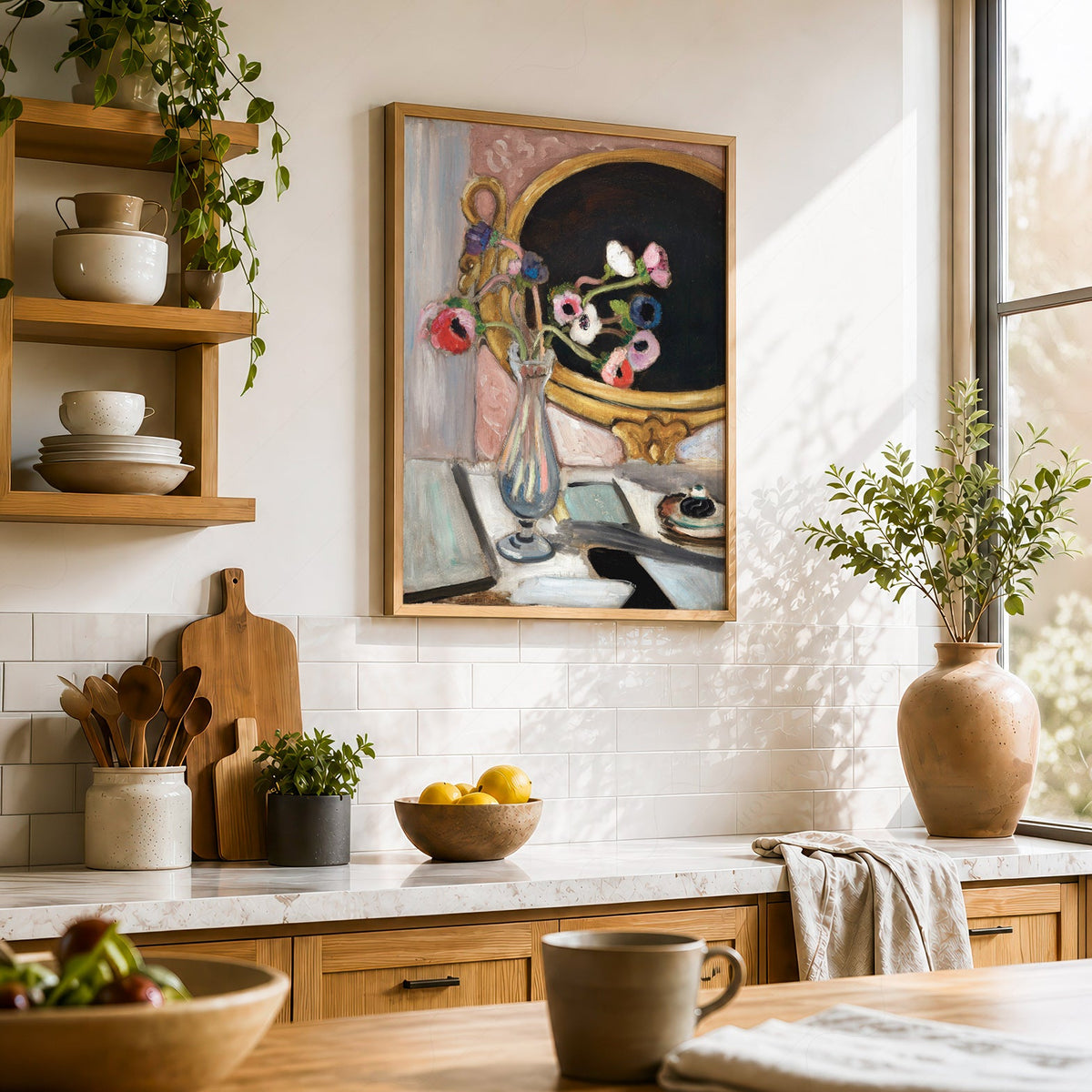 Henri Matisse Black Mirror Art Print – Floral Still Life Wall Poster