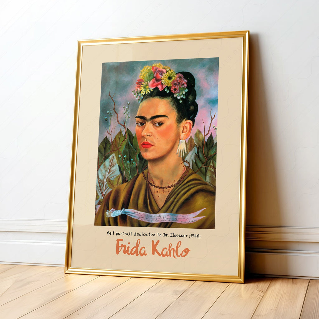 Frida Kahlo Self Portrait Dedicated to Dr. Eloesser Art Print – Iconic Wall Art