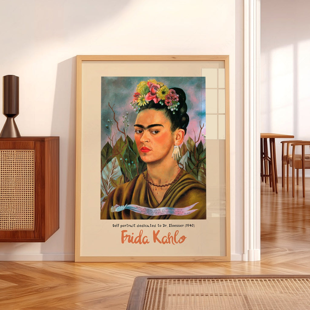 Frida Kahlo Self Portrait Dedicated to Dr. Eloesser Art Print – Iconic Wall Art