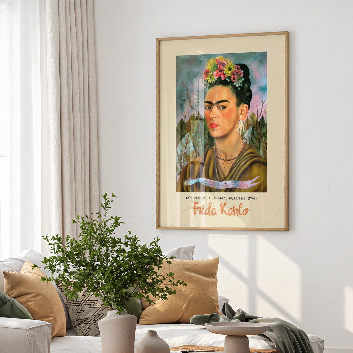 Frida Kahlo Self Portrait Dedicated to Dr. Eloesser Art Print – Iconic Wall Art