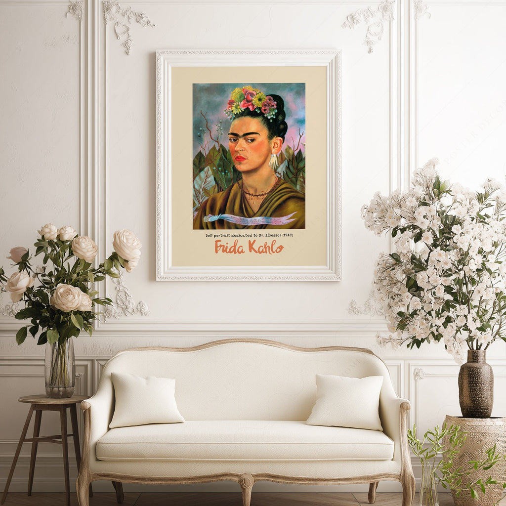 Frida Kahlo Self Portrait Dedicated to Dr. Eloesser Art Print – Iconic Wall Art