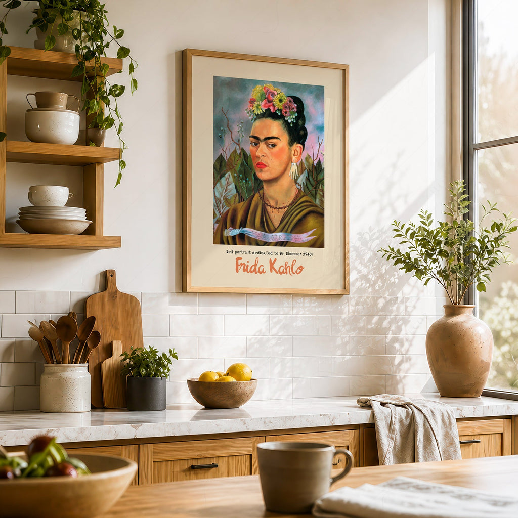 Frida Kahlo Self Portrait Dedicated to Dr. Eloesser Art Print – Iconic Wall Art