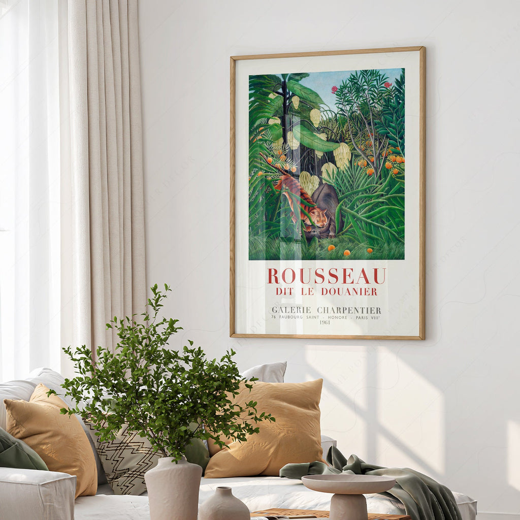 Henri Rousseau Tiger in a Tropical Storm Art Print – Jungle Poster
