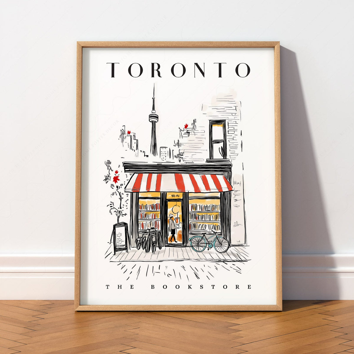 Toronto Bookstore Art Print – City Bookshop Illustration Poster Wall Art