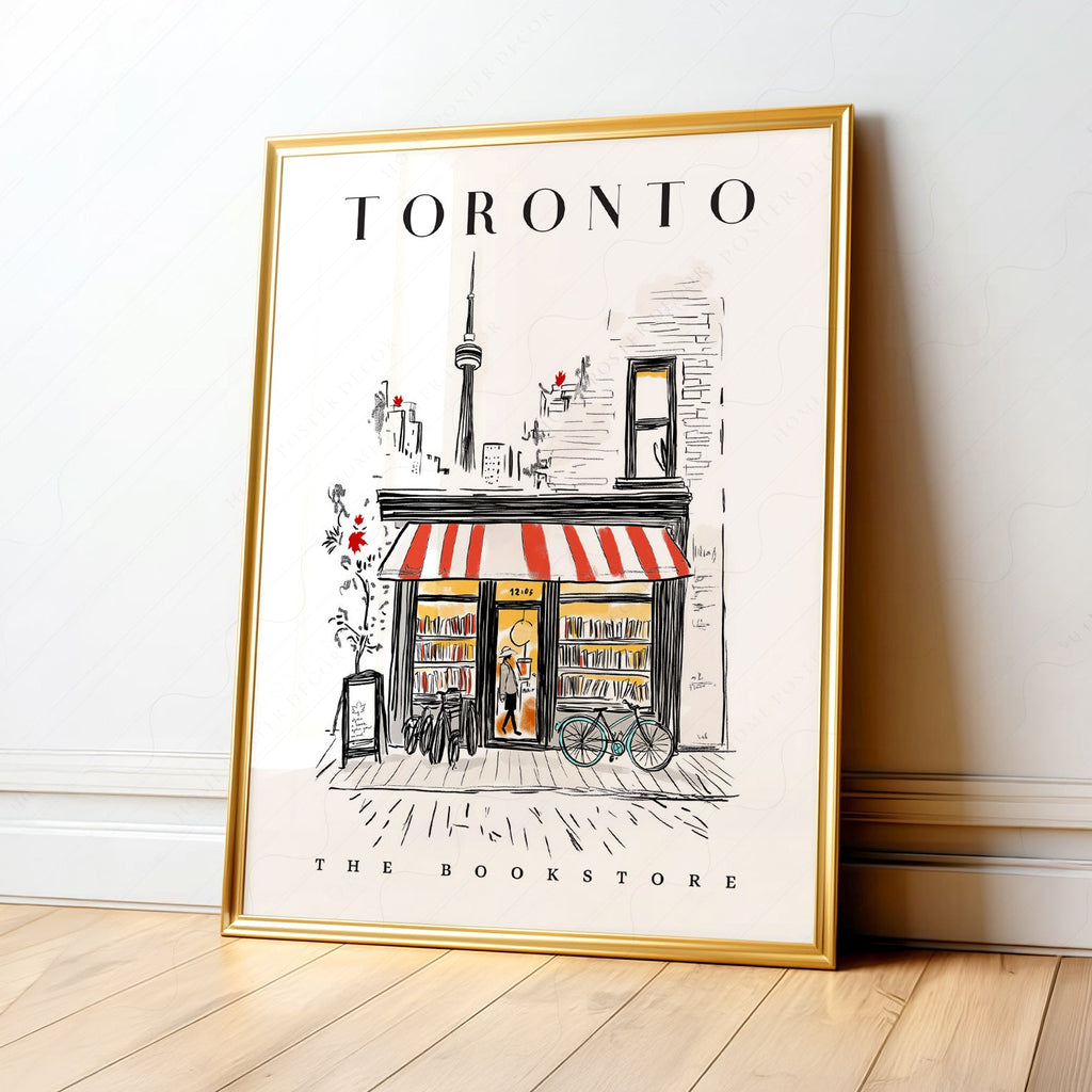 Toronto Bookstore Art Print – City Bookshop Illustration Poster Wall Art