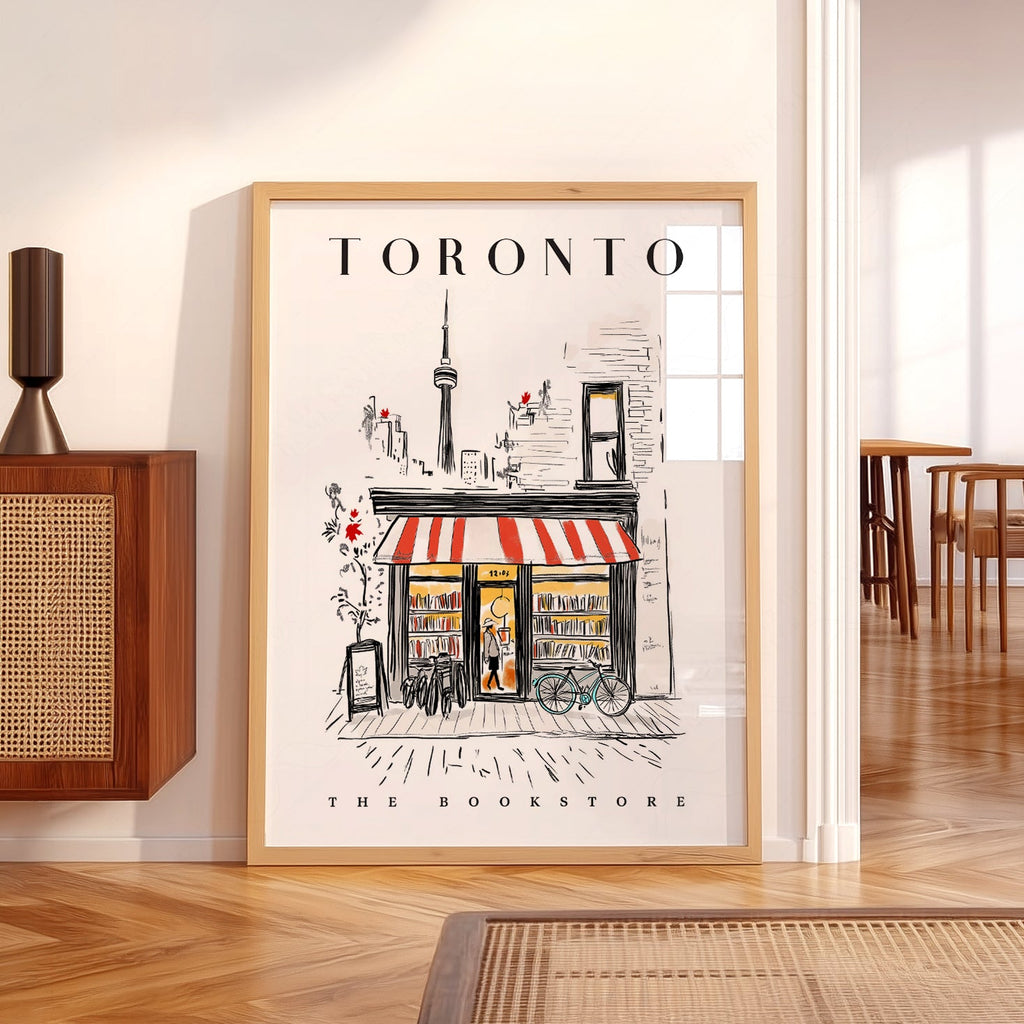 Toronto Bookstore Art Print – City Bookshop Illustration Poster Wall Art