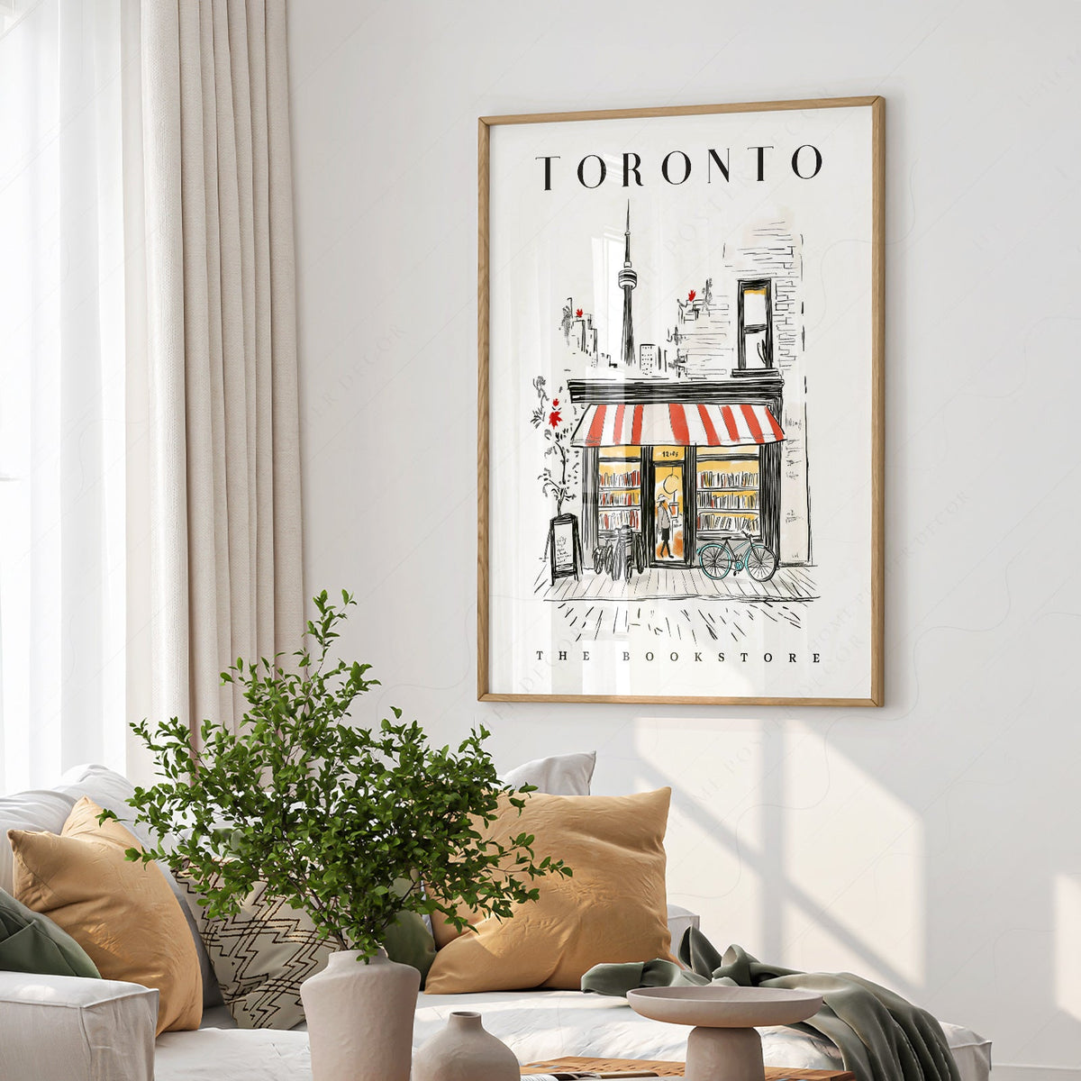Toronto Bookstore Art Print – City Bookshop Illustration Poster Wall Art