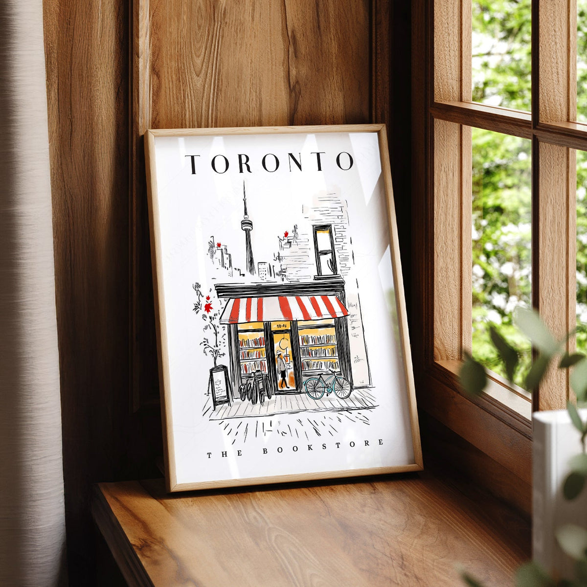Toronto Bookstore Art Print – City Bookshop Illustration Poster Wall Art