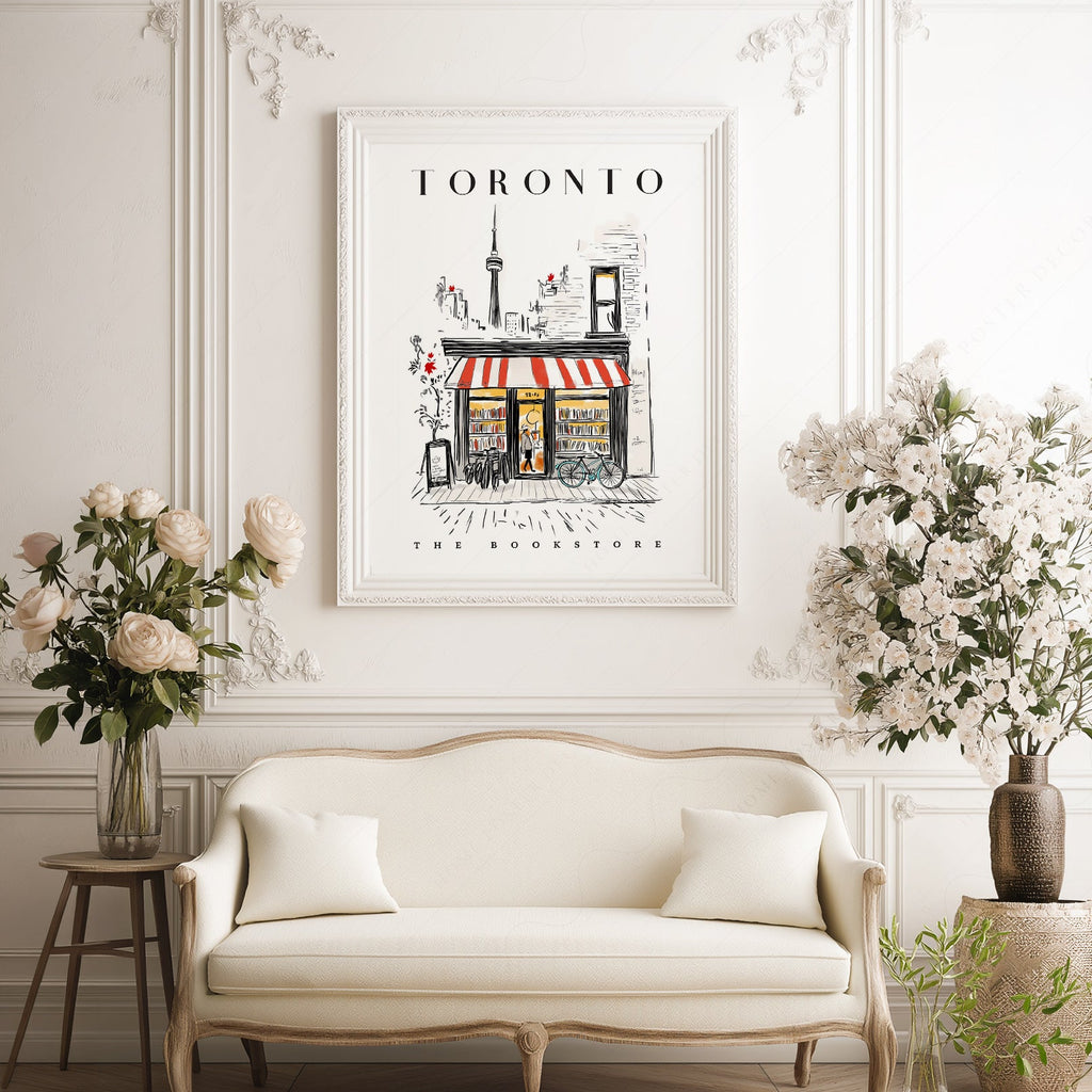 Toronto Bookstore Art Print – City Bookshop Illustration Poster Wall Art