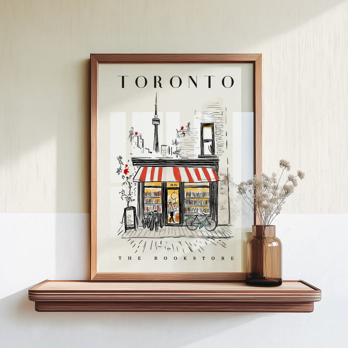 Toronto Bookstore Art Print – City Bookshop Illustration Poster Wall Art