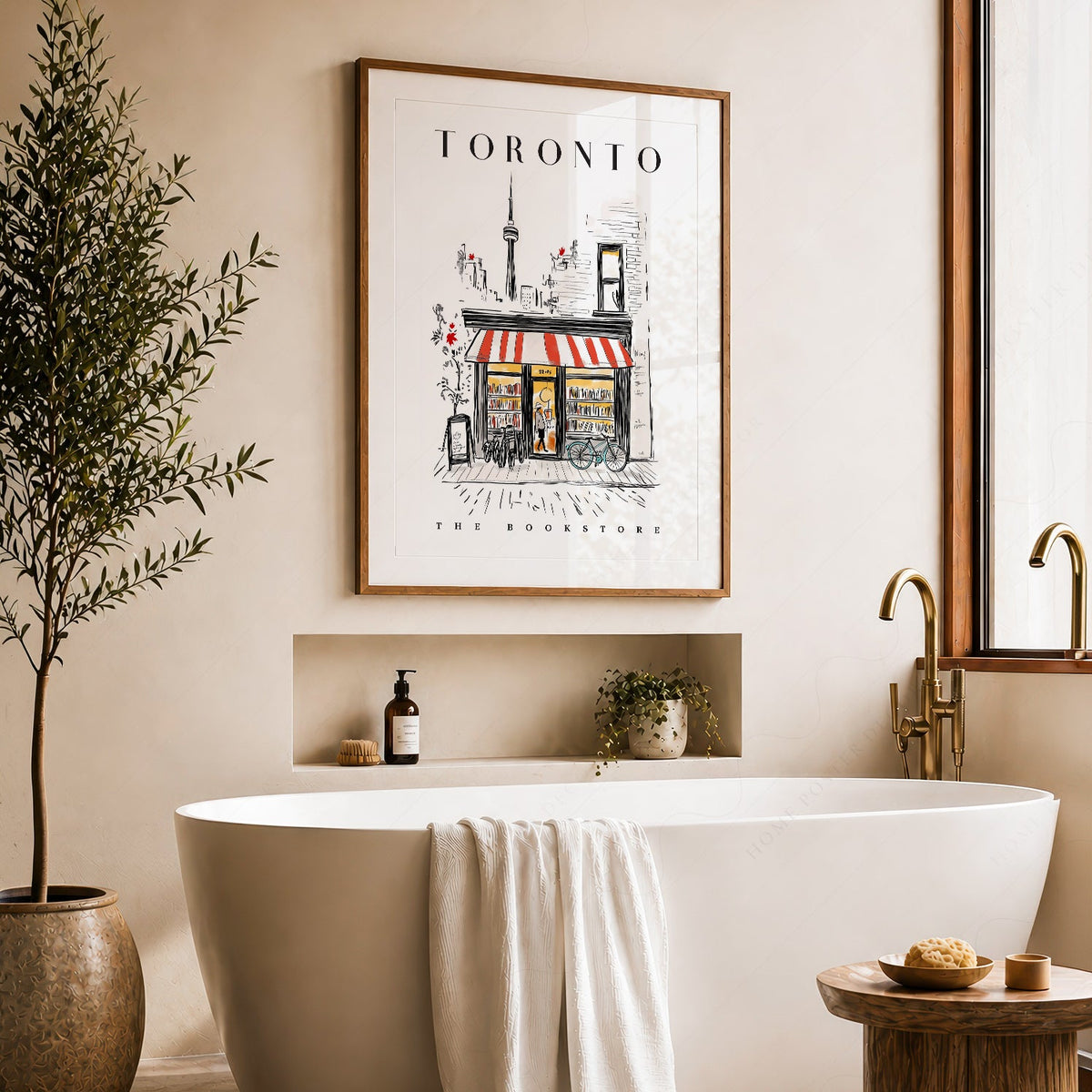 Toronto Bookstore Art Print – City Bookshop Illustration Poster Wall Art
