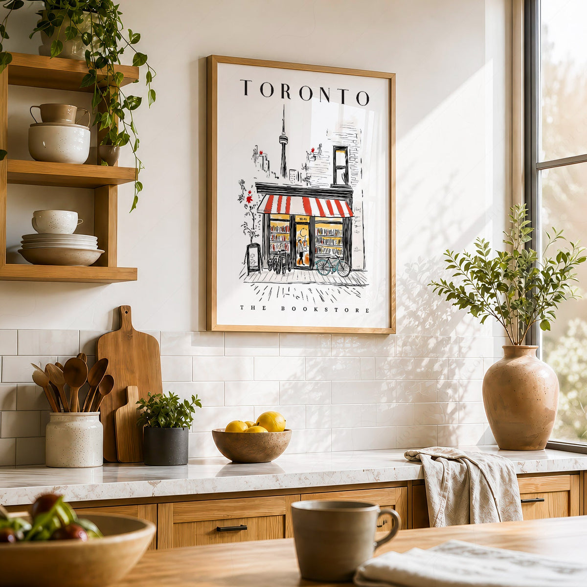 Toronto Bookstore Art Print – City Bookshop Illustration Poster Wall Art