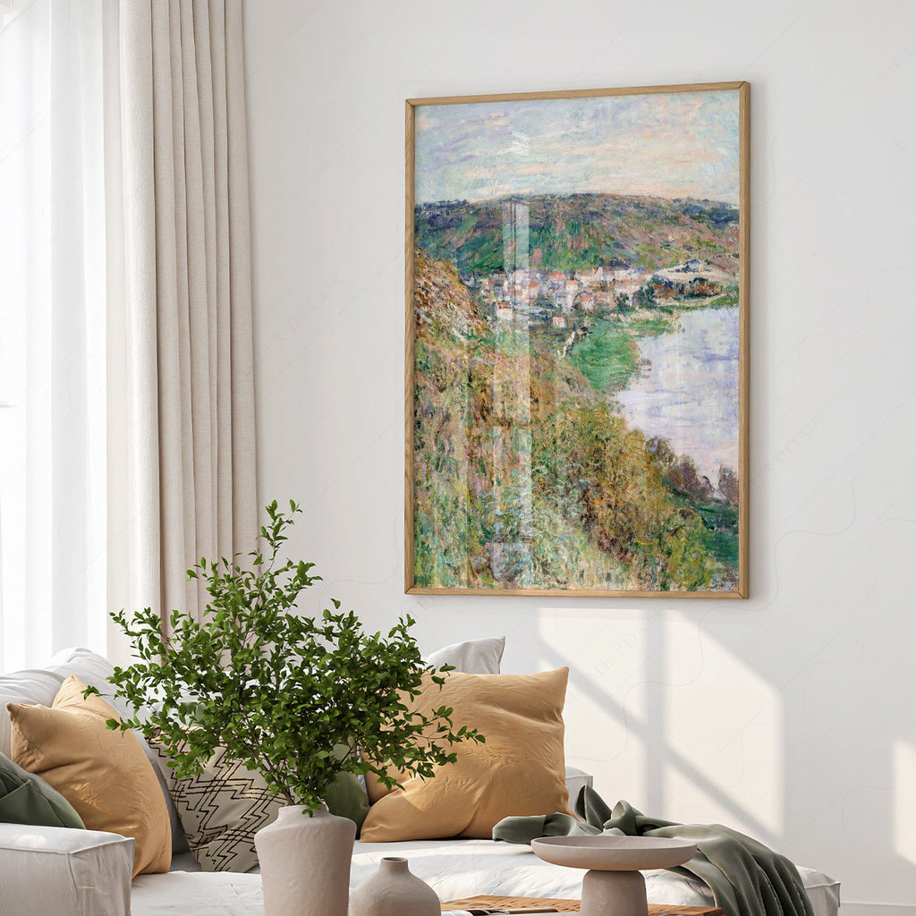 Claude Monet View of Vétheuil Art Print – Landscape Wall Art