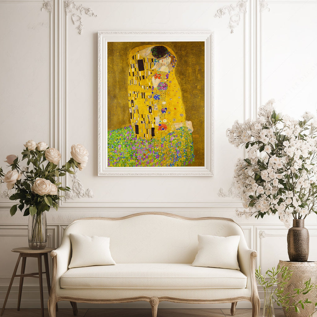 Gustav Klimt The Kiss Art Print – Golden Age Romantic Wall Decor