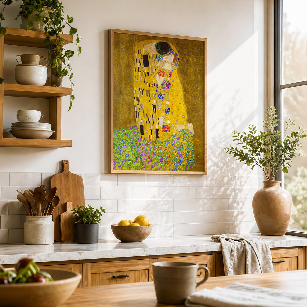 Gustav Klimt The Kiss Art Print – Golden Age Romantic Wall Decor