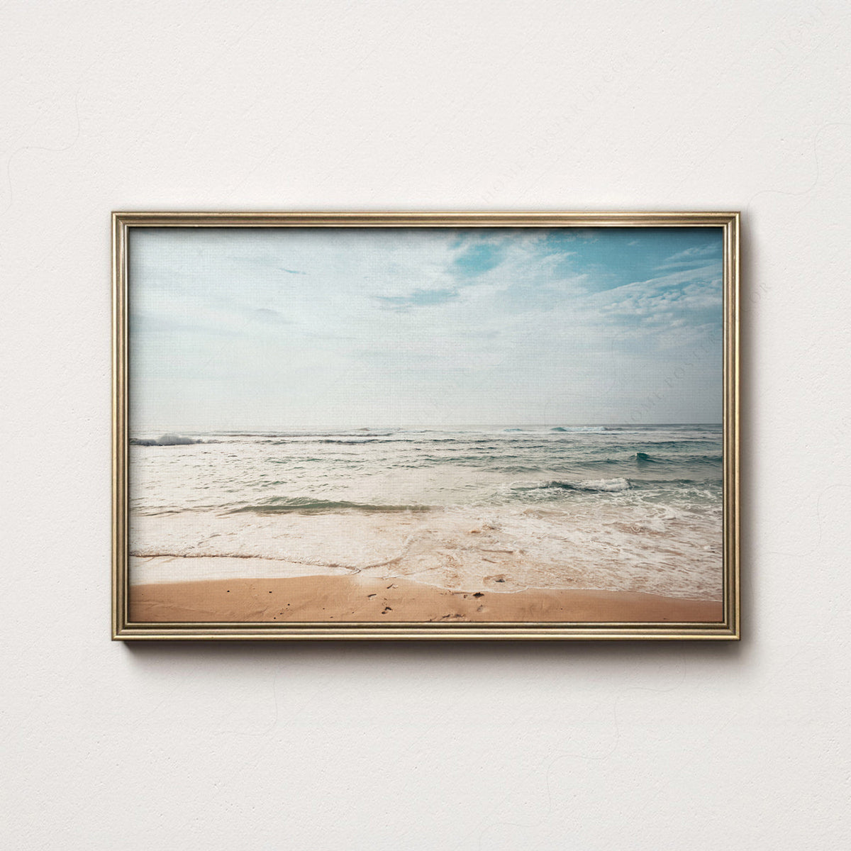 Coastal Beach Photography Print – Ocean Waves Wall Art for Modern Decor