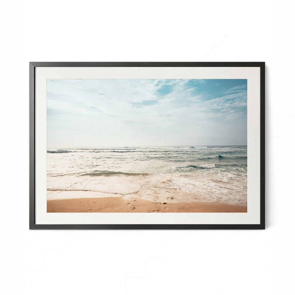 Coastal Beach Photography Print – Ocean Waves Wall Art for Modern Decor
