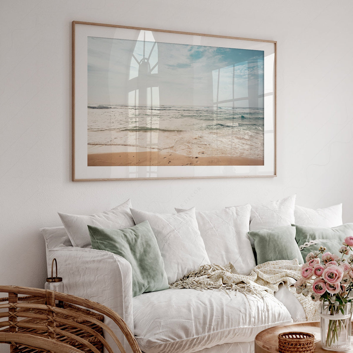 Coastal Beach Photography Print – Ocean Waves Wall Art for Modern Decor