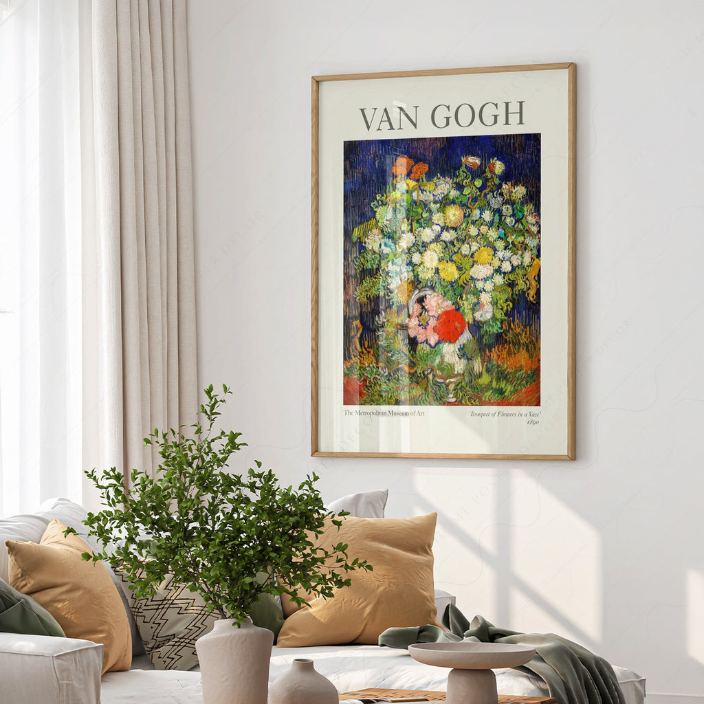 Van Gogh Bouquet of Flowers in a Vase Art Print – Floral Wall Decor