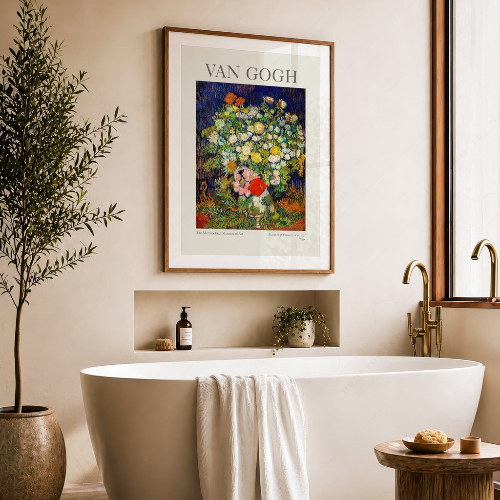 Van Gogh Bouquet of Flowers in a Vase Art Print – Floral Wall Decor